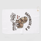 Serviette De Golf Chemise de conception de cheval miniature gravure  (Horizontal)