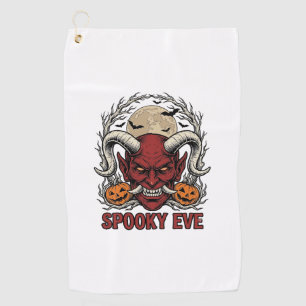 Serviette De Golf Chemise de Démon Halloween avec Gravure Vintage Ci