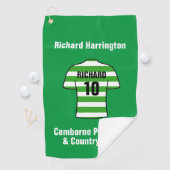 Serviette De Golf Chemise de football en cerceaux verts et blancs (En situation)