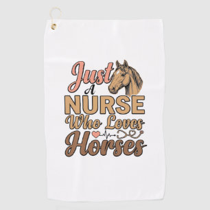 Serviette De Golf Chemise de gravure vintage d'infirmière qui aime l