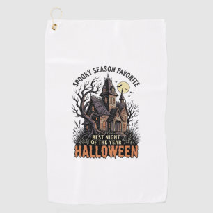 Serviette De Golf Chemise de saison effrayante manoir hanté gravure