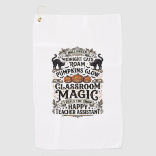 Serviette De Golf Chemise d'Halloween d'Assistant d'Enseignant avec