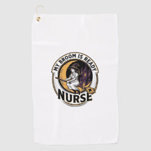 Serviette De Golf Chemise d'infirmière Halloween Dessin de balai de