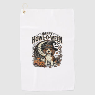 Serviette De Golf Chemise Halloween Chapeau De Sorcière Beagle Joyeu