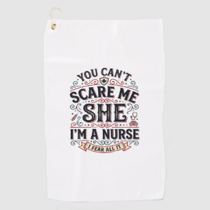 Serviette De Golf Chemise Halloween drôle d'infirmière me faire peur