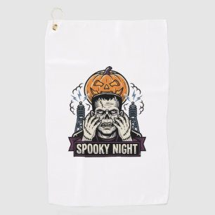 Serviette De Golf Chemise Halloween Monstre avec Gravure de Lune de