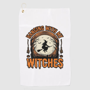 Serviette De Golf Chemise Halloween Vintage Accrochage Avec Mes Sorc