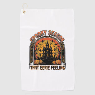 Serviette De Golf Chemise Halloween Vintage Sentiment de Saison Somb