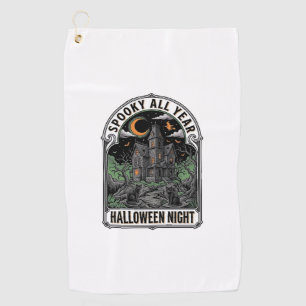 Serviette De Golf Chemise Maison Hantée Halloween Sorcière Vintage_1