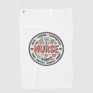 Serviette De Golf Chemise médicale florale vintage pour l'appréciati