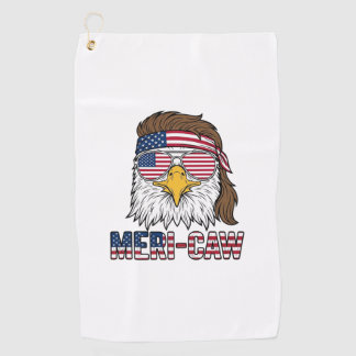 Serviette De Golf Chemise Meri-Caw Aigle Patriotique Gravure Vintage