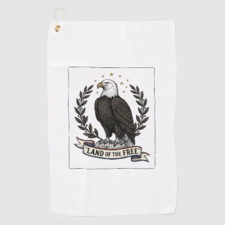 Serviette De Golf Chemise Patriotique Terre de la Liberté Eagle Vint