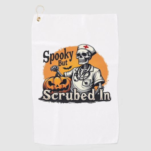 Serviette De Golf Chemise T-Shirt Halloween Nurse Design surdimensio (Devant)