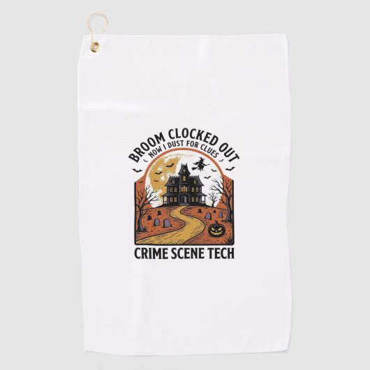 Serviette De Golf Chemise Technicien de Scène de Crime Drôle Hallowe (Devant)