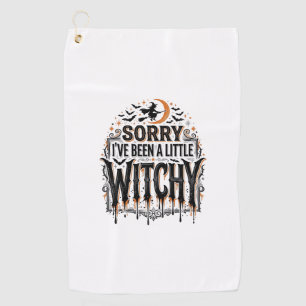 Serviette De Golf Chemise vintage avec gravure drôle de sorcière pou