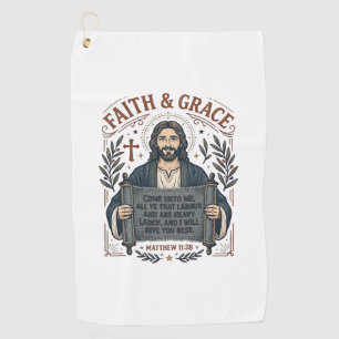 Serviette De Golf Chemise vintage graphique chrétienne Jésus Croix P