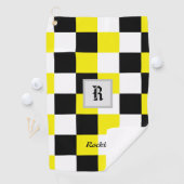 Serviette De Golf Chèque jaune noir (En situation)