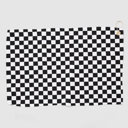 Serviette De Golf Chèque noir et blanc classique  (Horizontal)