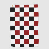 Serviette De Golf Chèque noir rouge blanc (Devant)