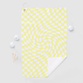 Serviette De Golf Chèques jaune clair et blanc À damiers Motif (En situation)