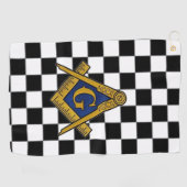 Serviette De Golf Chèques maçonniques Freemasons Carré et Compass (Horizontal)