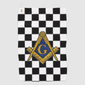 Serviette De Golf Chèques maçonniques Freemasons Carré et Compass (Devant)