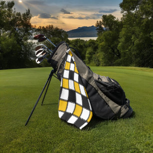 Serviette De Golf Chèques monochromes jaunes