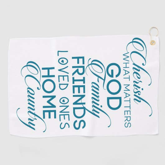 Serviette De Golf Chercher ce qui compte Turquoise (Horizontal)