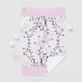 Serviette De Golf Cherry Blossom Dusky Rose Mauve Monogramme (En situation)