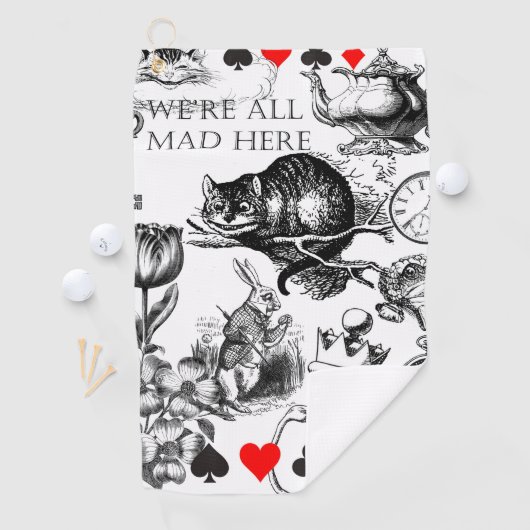 Serviette De Golf Cheshire Chat classique alice au merveilleux fou (En situation)