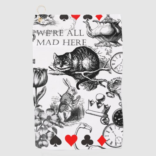 Serviette De Golf Cheshire Chat classique alice au merveilleux fou (Devant)