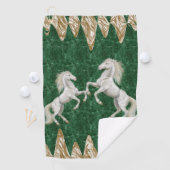 Serviette de golf Cheval Blanc Vert Beige (En situation)