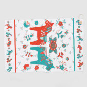Serviette De Golf Cheval Dala folklorique suédois (Horizontal)