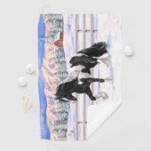 Serviette De Golf Cheval d'attelage de la bandelette tzigane noire d (En situation)