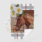 Serviette de golf Cheval Floral (En situation)