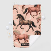 Serviette De Golf Cheval mignon rose sans joint (En situation)