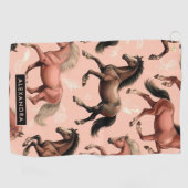 Serviette De Golf Cheval mignon rose sans joint (Horizontal)