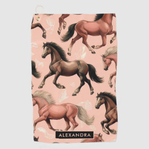 Serviette De Golf Cheval mignon rose sans joint