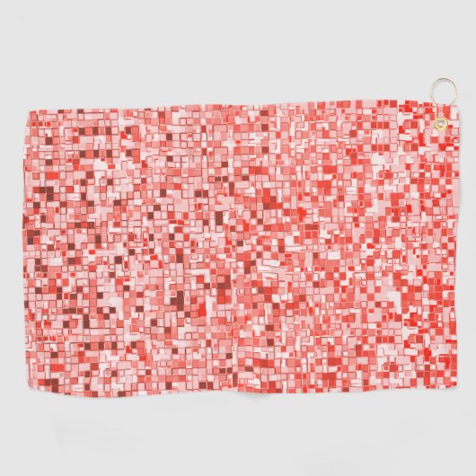 Serviette De Golf Chevauchement de mini-carrés, tons de rouge ou de  (Horizontal)