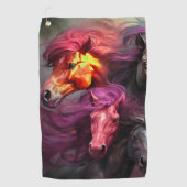 Serviette De Golf Chevaux d'art (Devant)