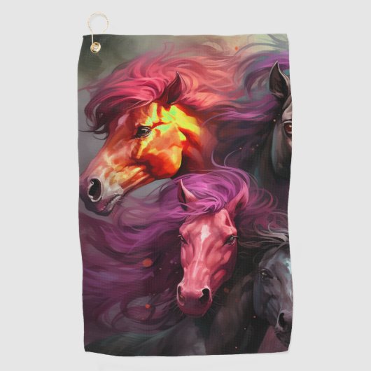 Serviette De Golf Chevaux d'art (Devant)