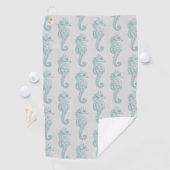 Serviette De Golf Chevaux de mer tropicaux, Motif hippocampe - gris  (En situation)