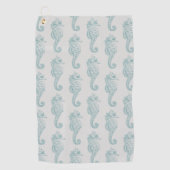 Serviette De Golf Chevaux de mer tropicaux, Motif hippocampe - gris  (Devant)