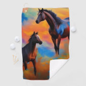 Serviette De Golf Chevaux sauvages (En situation)
