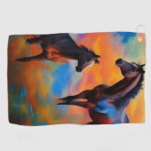 Serviette De Golf Chevaux sauvages (Horizontal)