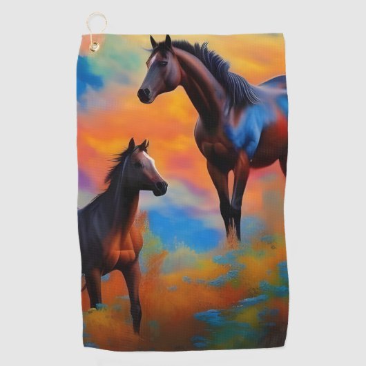 Serviette De Golf Chevaux sauvages (Devant)