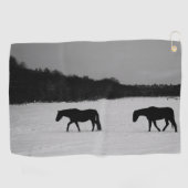 Serviette De Golf Chevaux sur la gta de neige (Horizontal)