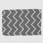 Serviette De Golf chevron croquis gris et noir (Horizontal)
