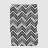 Serviette De Golf chevron croquis gris et noir (Devant)