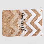 Serviette De Golf Chevrons Parties scintillant d'or (Horizontal)